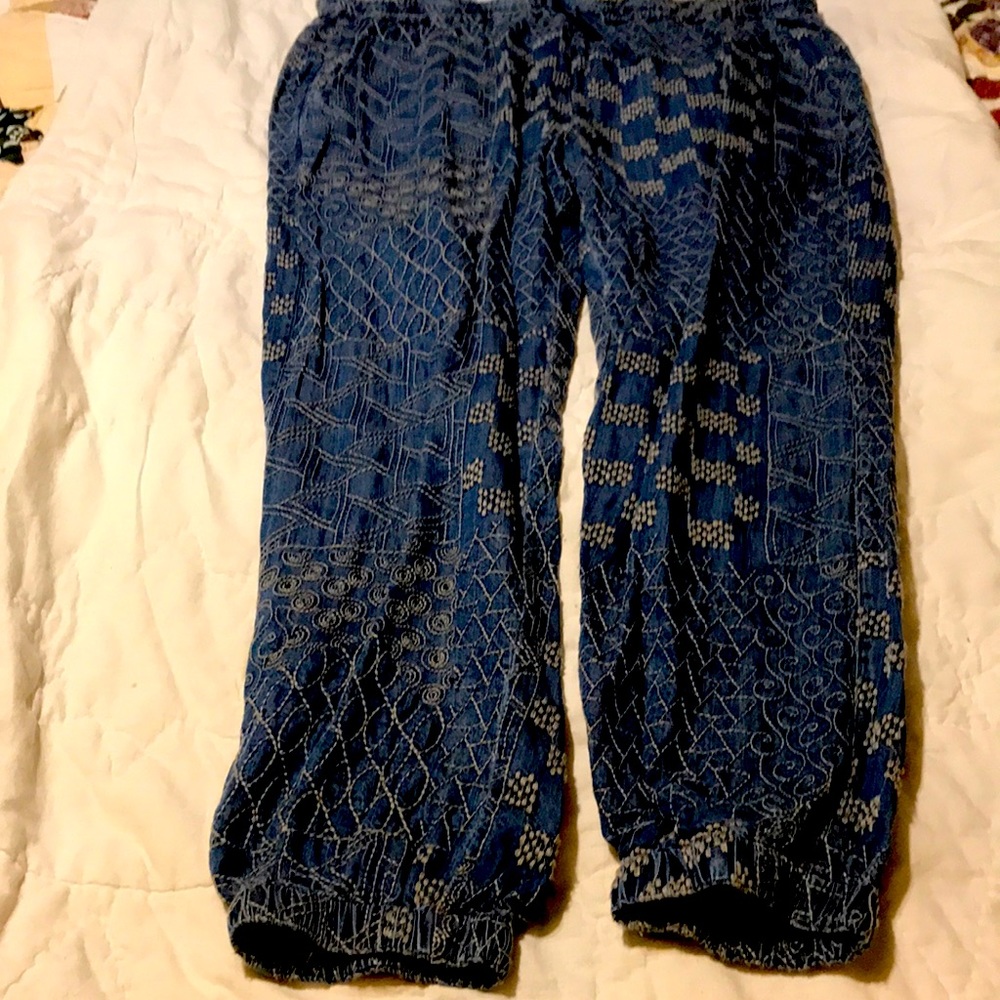 Johnny Was Cher embroidered denim pants